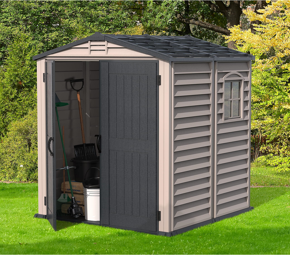 【Storage Shed】【BS】6' x 6' PLUS Plastic Garden Shed with Plastic Floor & Fixed Window