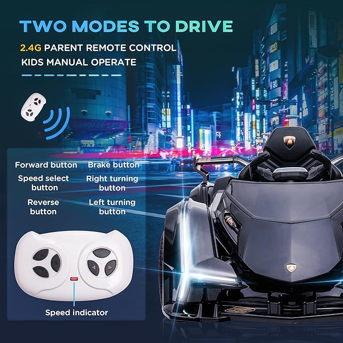 Aosom 12V Electric Ride-On Car, Licensed Lamborghini V12 Vision Gran Turismo Battery Powered genannt.