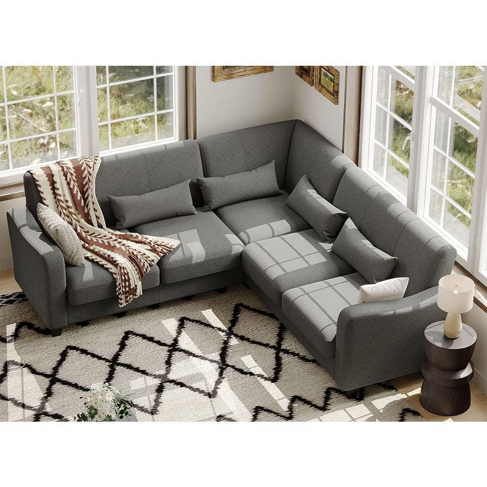 Belffin Fabric L Shaped Sofa Small Sectional Couch