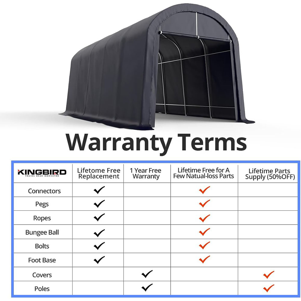KING BIRD 12' x 20' Heavy Duty Round Style Carport for SUV