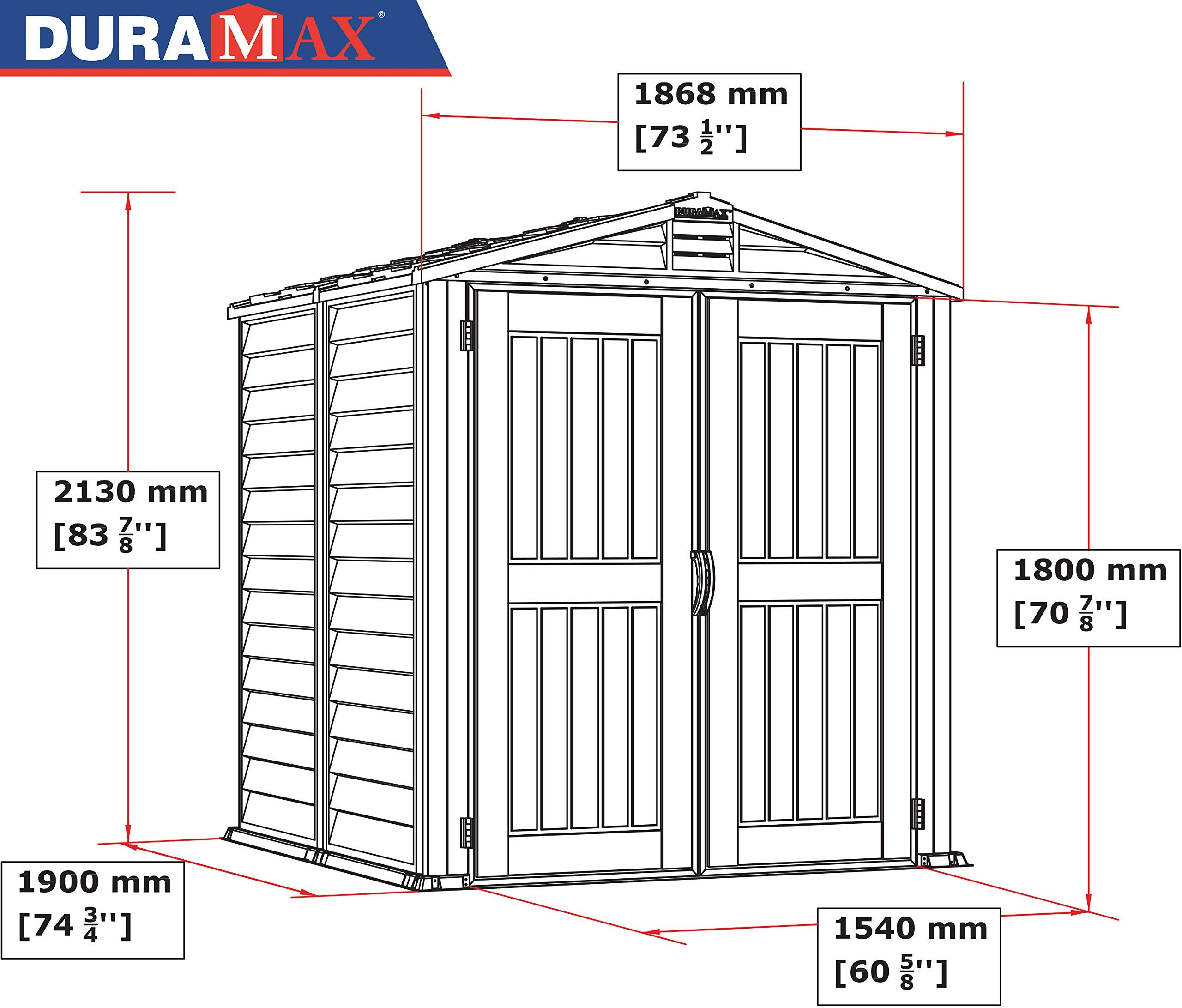 【Storage Shed】6' x 6' PLUS Plastic Garden Shed with Plastic Floor & Fixed Window
