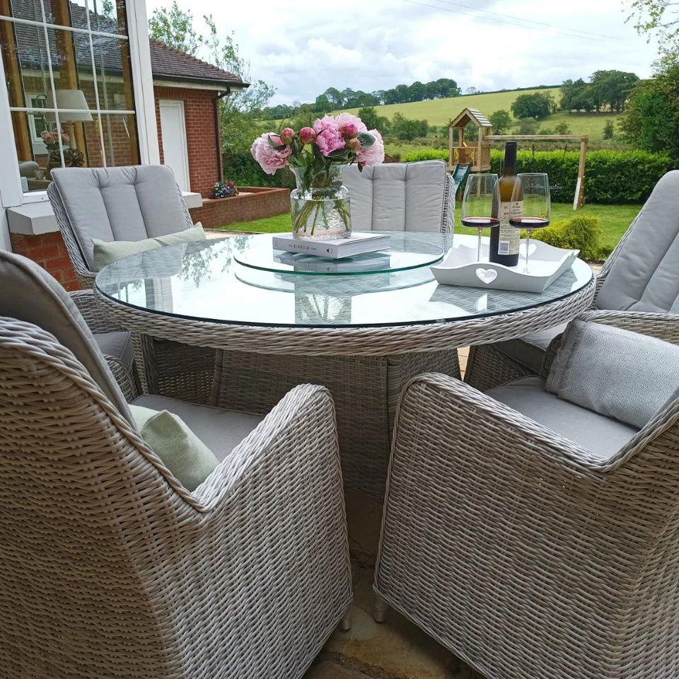 Kettler Charlbury Signature 6 Seater Round Rattan Garden Furniture Set